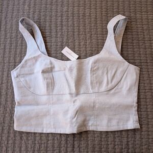 Banana Republic linen cropped bustier